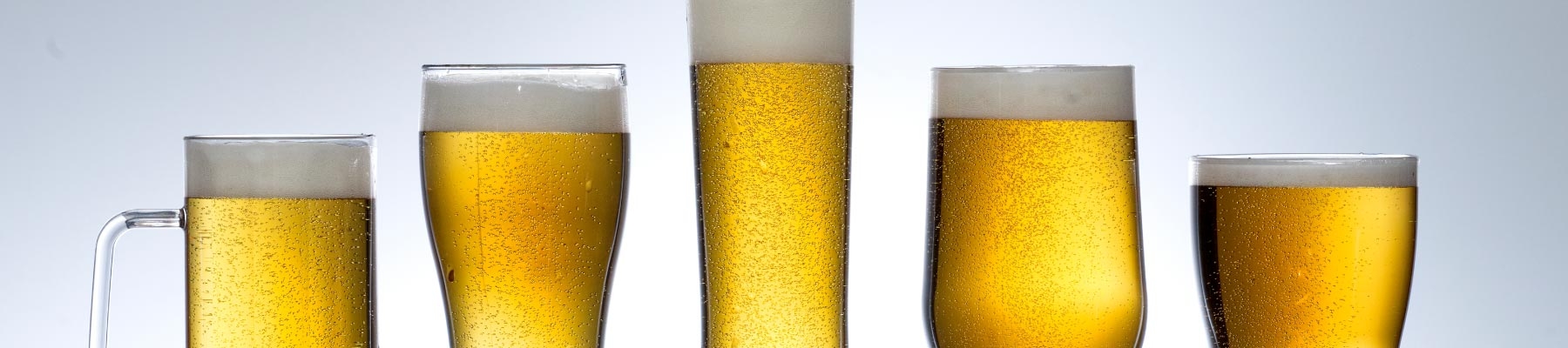 different beer glasses